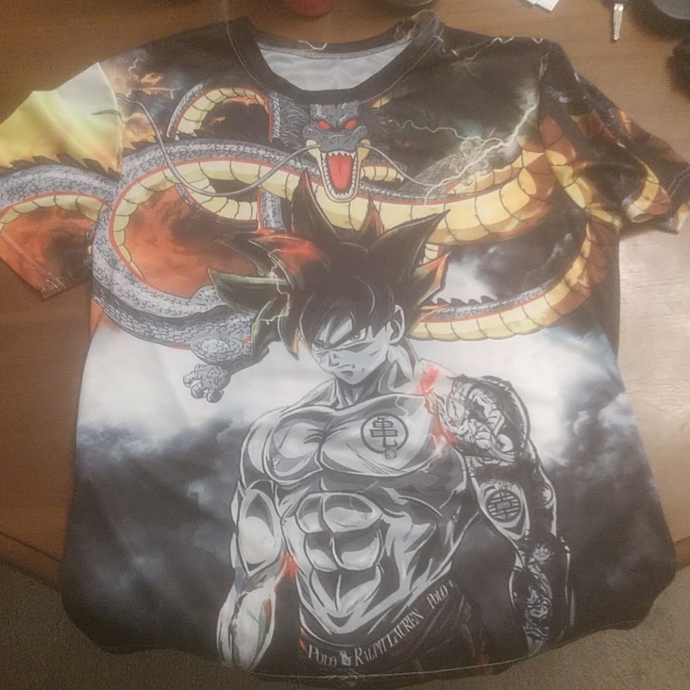 Goku and Shenron 3D front /Back tee